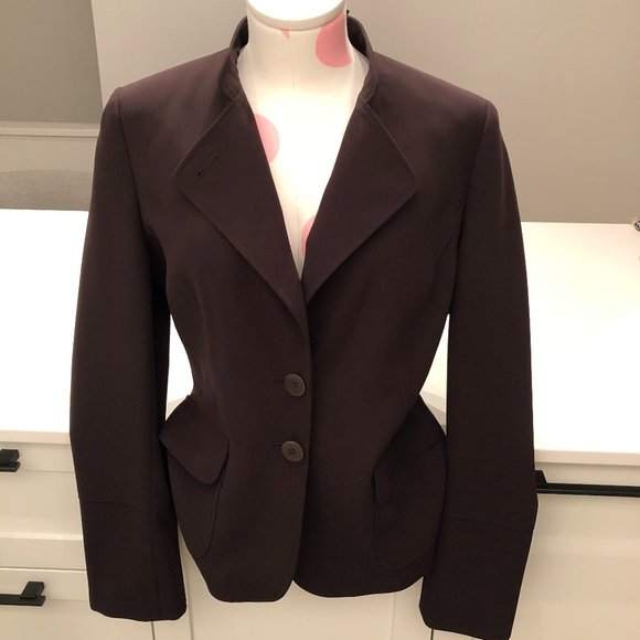 Planet Jackets & Blazers - Planet Classic Tailored Lined Jacket w/ Stand-Up Collar in Chocolate Brown Sz 8